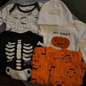 Chick Pea Halloween Bodysuits - Black, White, Orange
